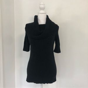 LOFT Ann Taylor Petites Women Black Cowl Neck Elbow Sleeve Knit Top Sz SP
